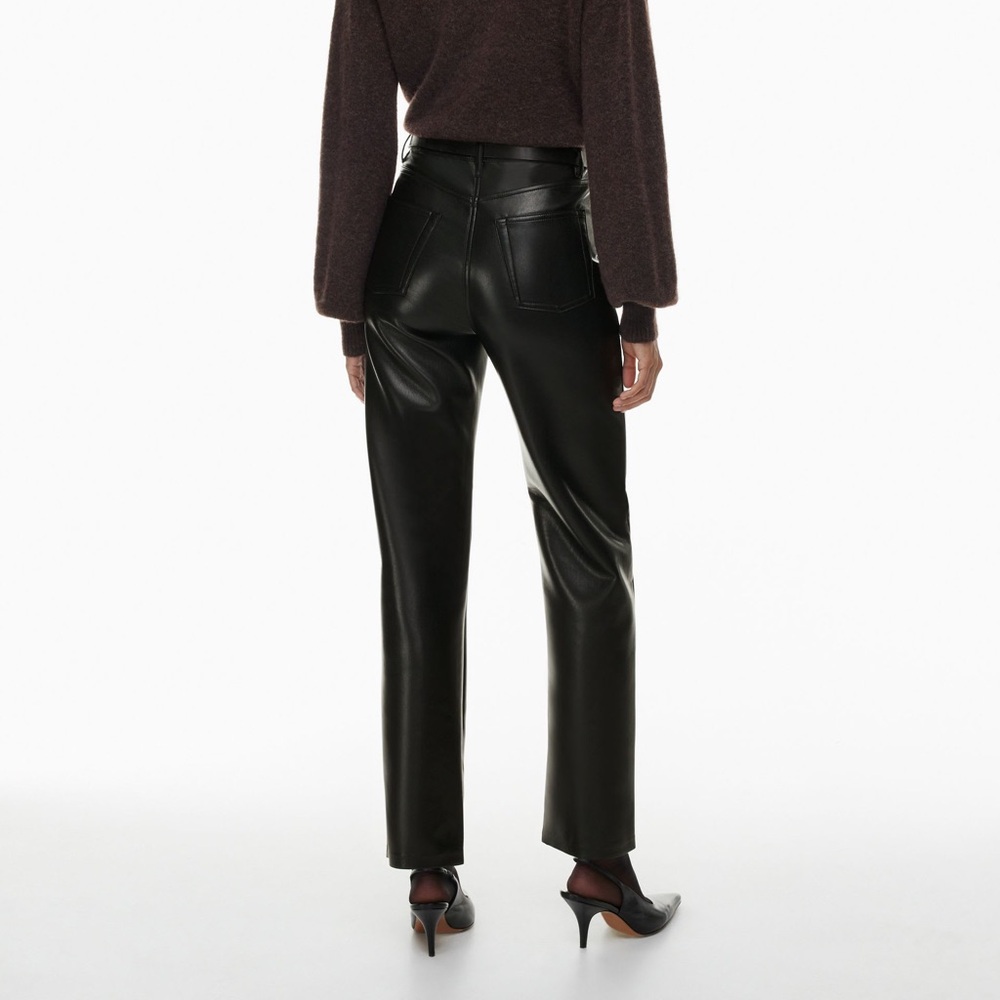 Elegant Aritzia Melina Leather Pants soft eco leather black pants straight 2 S